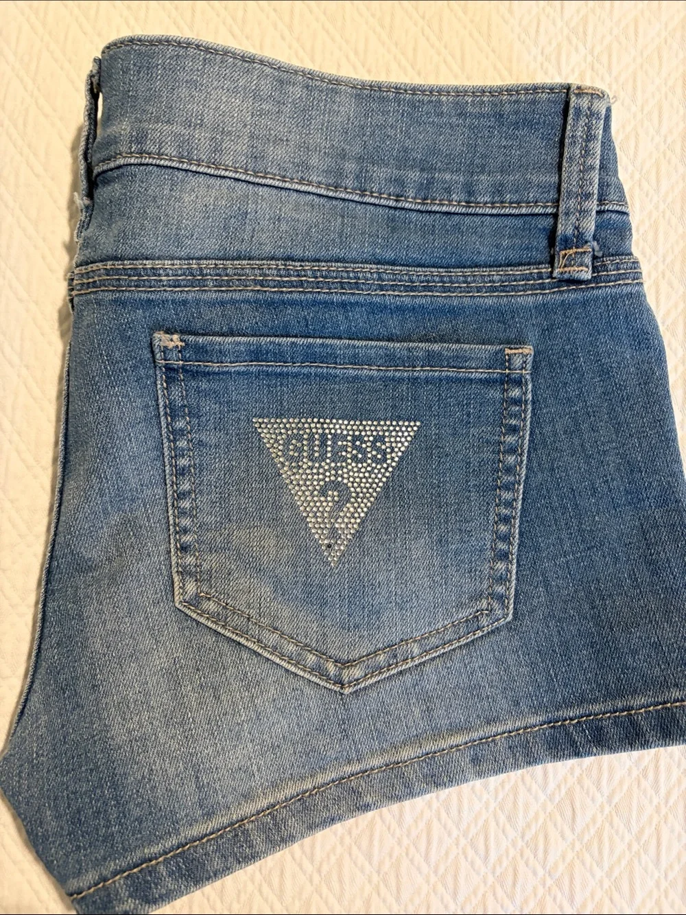 Guess Blue Denim Short Shorts